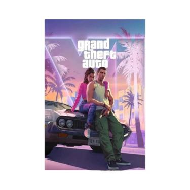 Imagem de Pôster De Arte De Parede Do Jogo Grand Theft Auto VI, Pintura Em Tela 