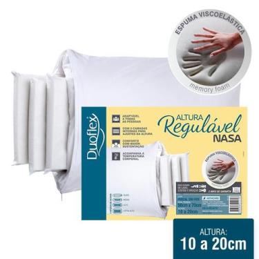 Imagem de Travesseiro Nasa De Altura Regulável - Duoflex - 50 X 70 Cm Cor Branco