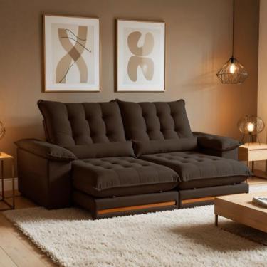 Imagem de Sofá Retrátil e Reclinável Molas Ensacadas 3 Lugares 250cm Istambul Ye