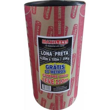 Imagem de Lona Plástica Preta Maxilona 4X100m 25Kg 10m Grátis
