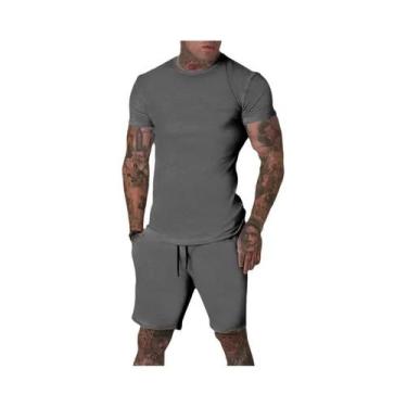 Imagem de Conjunto Esportivo Masculino De Verão, Camiseta Respirável E Shorts, C