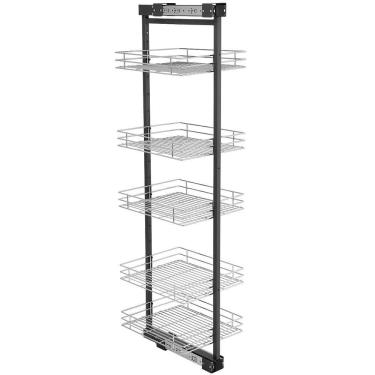 Imagem de Coluna Deslizante com 5 Cestos Aramados 40x34cm para Armário Masutti Copat em Aço Carbono