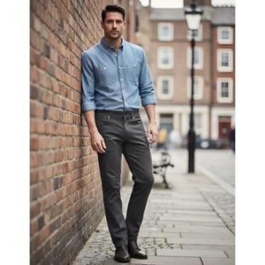 Imagem de Calça Brim Masc. Reta Comfort Com Elastano Vilejack VMBL0016-Masculino