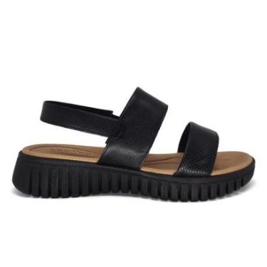 Imagem de Sandália Usaflex Salto Baixo Conforto Couro Calce Fácil Cor:;Tamanho:37;Gênero:Mulher-Feminino