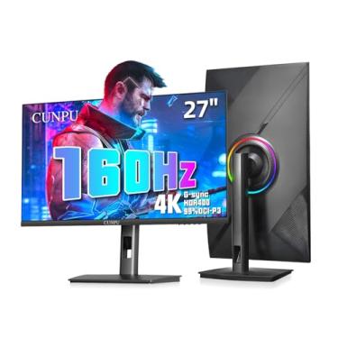 Imagem de CUNPU Monitor de jogos definitivo 4K 160Hz de 27 polegadas, UHD Fast IPS 1ms, compatível com G-Sync e FreeSync, 99% DCI-P3, HDR400, HDMI 2.1 para PS5/Xbox 4K 120Hz, suporte ergonômico completo