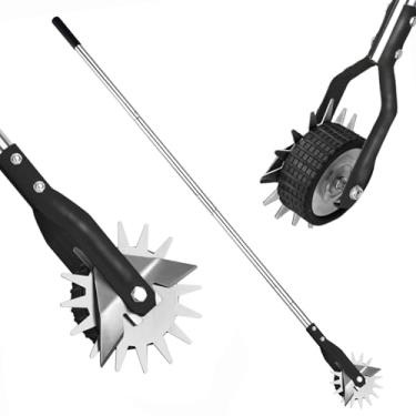 Imagem de YEELOR Edger giratório de roda, cortador de grama de comprimento ajustável, ferramenta de gramado de aço inoxidável, ferramenta de gramado para aparador manual, calçadas, jardins, calçadas e bordas de