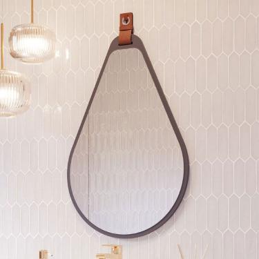 Imagem de Espelho Decorativo Gota 100% Mdf Titanium - Mgm Móveis
