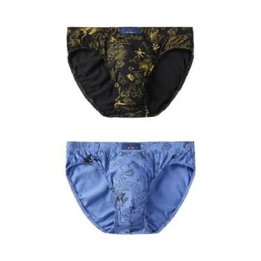 Imagem de Cuecas Boxer Masculinas plus Size De Algodão Estampadas (2 Peças) - Ab