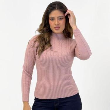 Imagem de Blusa de Lã Dyordhana Tricot Texturizada Gola Alta Feminina-Feminino