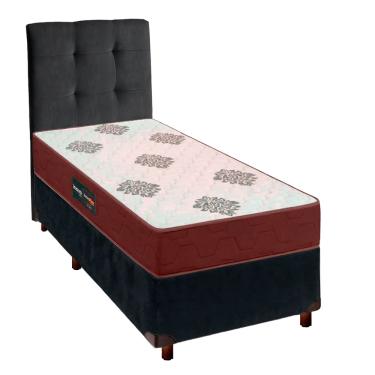 Imagem de Kit Cama Box + Cabeceira + Colchão Solteiro D45 Inovaflex - Cinza
