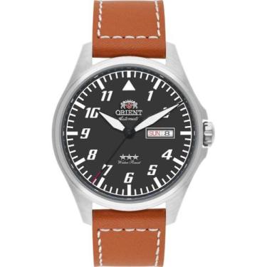 Imagem de Relógio Orient Air Pilot Automático Preto Couro Marrom YN6SC010 P2MX