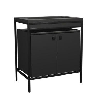 Imagem de Balcão Módulo Fogão Industrial de Cozinha 80x54cm Preto - Venturi