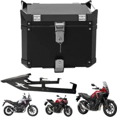 Imagem de Baú Bauleto 43 L Alumínio Preto + Suporte Nx500 Cb500x Bráz - Bráz Ace