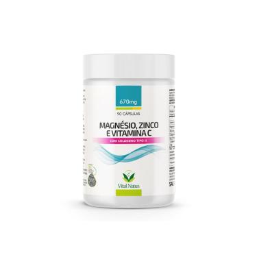 Imagem de Magnésio, Zinco e Vitamina C, 670mg 90 cápsulas - Vital Natus-Unissex