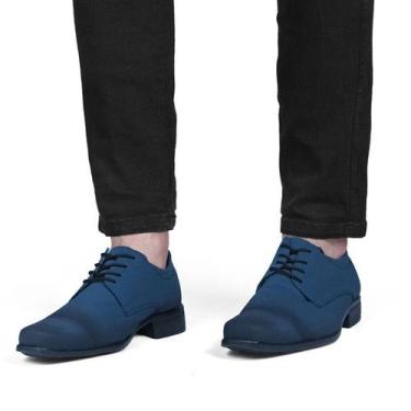 Imagem de Sapato Social Casual Masculino Bico Quadrado Oxford 1011 - CWB, Marinh