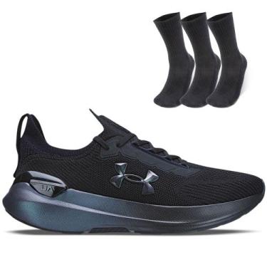 Imagem de Kit 1 Tênis de Corrida Masculino Under Armour Charged Hit e 1 Pct com 