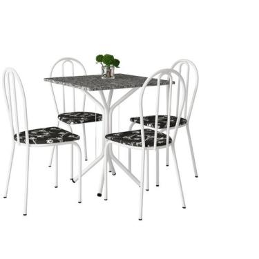 Imagem de Mesa de Jantar 4 Cadeiras Quadrada Branca Artefamol America Thais, Bra