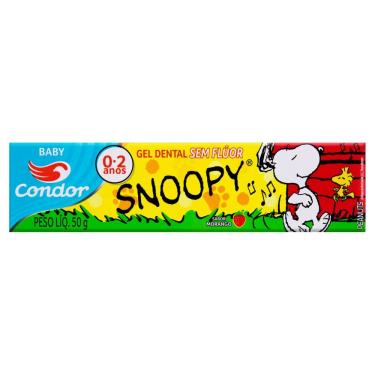 Imagem de Gel Dental sem Flúor Morango Snoopy Condor Baby Caixa 50g
