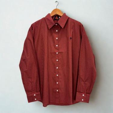 Imagem de Camisa Feminina Manga Longa Xadrez Plus Size - WF WESTERN, Terracota, 