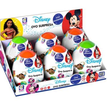 Imagem de 6 Brinquedo Ovo Surpresa Massinha Modelar Colorida Disney, 6 Brinquedo