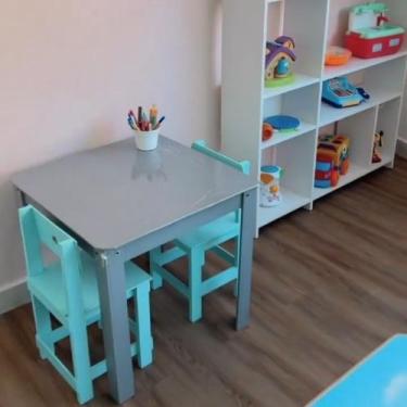 Imagem de Mesa com 1 cadeira infantil mdf indicada ate 5 anos - LOREN.LOKE, Cinz