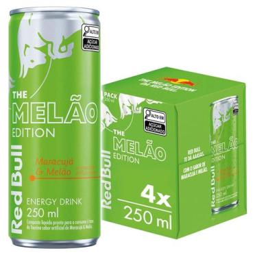 Imagem de Red Bull Energético Maracujá e Melão 250ml 4 latas, 4, Maracujá e Melã
