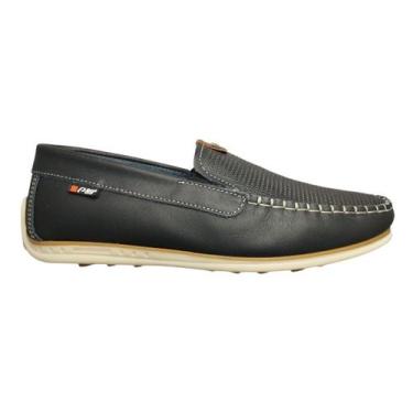 Imagem de Mocassim Masculino Pegada Couro Slip On Calce Fácil 142002, Azul, Mari