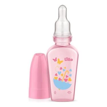 Imagem de Mini Mamadeira Lillo Silicone Redondo Primeiros Passos Chuquinha Rosa 