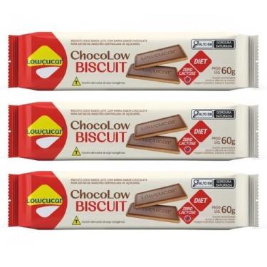Imagem de Kit 3 Biscoito Recheado Chocolow Lowçucar Biscuit 60G Zero Lactose Die