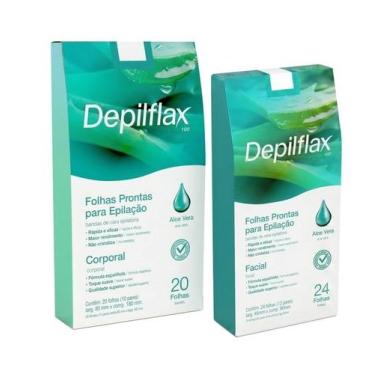 Imagem de Folhas Prontas Corporais E Faciais Depilflax Aloe Vera - Lilabella