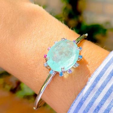 Imagem de Bracelete Oval Fusion Turmalina Light - Prata 925 - Zilver