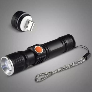 Imagem de Mini Lanterna Recarregável USB Longo Alcance Com Zoom B-Max BM-8411 - 