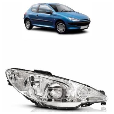 Imagem de Farol Dianteiro 206 1999 A 2008 Máscara Cromada - Automotive Imports, 