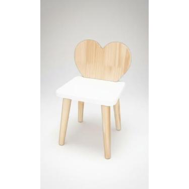 Imagem de Cadeira Infantil Madeira Coração Pinus - Congratulations Store