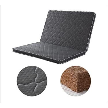 Imagem de Colchão dobrável portátil, 2 colchões, esponja de alta elasticidade, portátil, espessa, 5 cm, para colchão único, duplo, casa, escola, preto, 180 x 200 cm