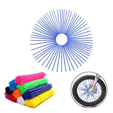 Imagem de 72 peças de capas universais de pele de raio, protetor de decoração de tubos de proteção de roda para motocicleta Dirt Bike Yamaha Honda BMW Suzuki KawasakiCOBIKE azul A-11