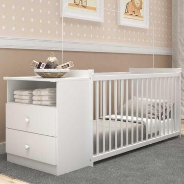 Imagem de Berço Cômoda para Colchão 60 x 130 cm Meu Bebê Multimóveis Branco
