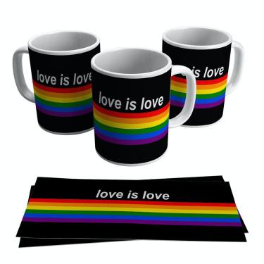 Imagem de Caneca Amor É Amor Cores Bandeira Lgbt Love Is Love 325ml