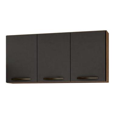 Imagem de Armário Aéreo 3 Portas Valência Sallêto Grafite Carvalho