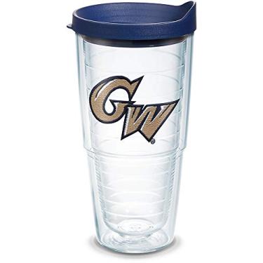 Imagem de Tervis Copo com logotipo George Washington Colonials com emblema e tampa da marinha 680 g, transparente