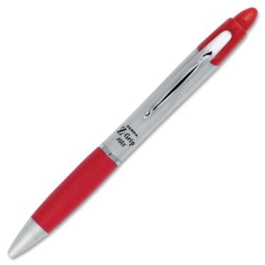Imagem de Zebra Pen Z-grip Max Ballpoint Pen - Medium Pen Point Type - 1 mm Pen Point Size - Red Ink - Gray Barrel - 12 / Dozen