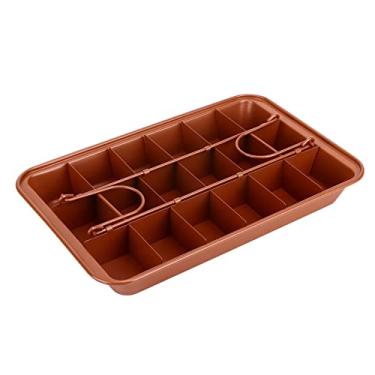 Imagem de Assadeira de brownie,bandeja de assadeira de brownie conjunto de molde de bolo de grade de a?o carbono alto assadeira com revestimento antiaderente para assar no forno de cozinha, brownie mordid