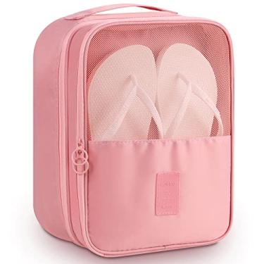 Imagem de Bolsa para sapatos Mossio com capacidade para 3 pares de sapatos para viagem e uso diário., Rosa claro, One_Size