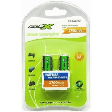Imagem de Pilha Recarregável Aa 2700Mah 1,2V Flex Ni-Mh Com 2 Unidades