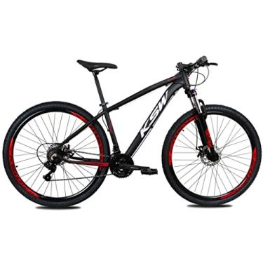 Imagem de Bicicleta Aro 29 KSW 24v Freio Hidraulico Câmbios Index Suspensão C/Trava - Preto/Vermelho 15
