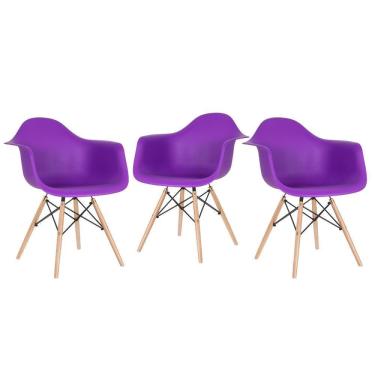 Imagem de 3 Cadeiras Charles Eames Eiffel Daw Clara Roxo