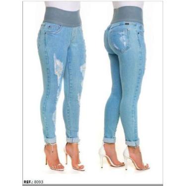 Imagem de Calça Feminina Cintura Alta Fittform Jeans Destroyed