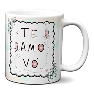 Imagem de Caneca Fofa Para Presente Feliz Dia Dos Avós Te Amo Vó (Branca)