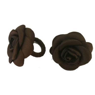 Imagem de Argola para Guardanapos Rosas Cetim 2 Peças Marrom Copa & Cia