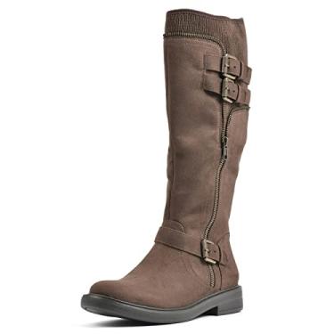 Imagem de WHITE MOUNTAIN Bota feminina Mazed Tall Shaft da Shoes, Marrom/tecido, 7.5